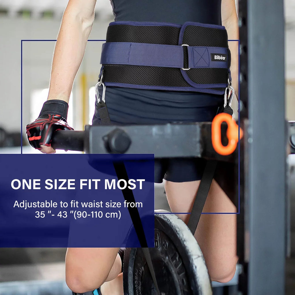 Adjustable,45-Angle pulls Strap,Weight 43 inch Snap Belt Hooks Weightlifting,Weight Dip 39 up,with lifting strap Belt for for Dip Rings&2 Bilbear inch Comfort Position