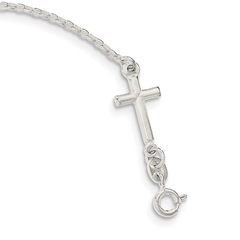 Enamel Cross Auriga Women Sterling Bracelet for 7.5inch FAITH and 925 Silver
