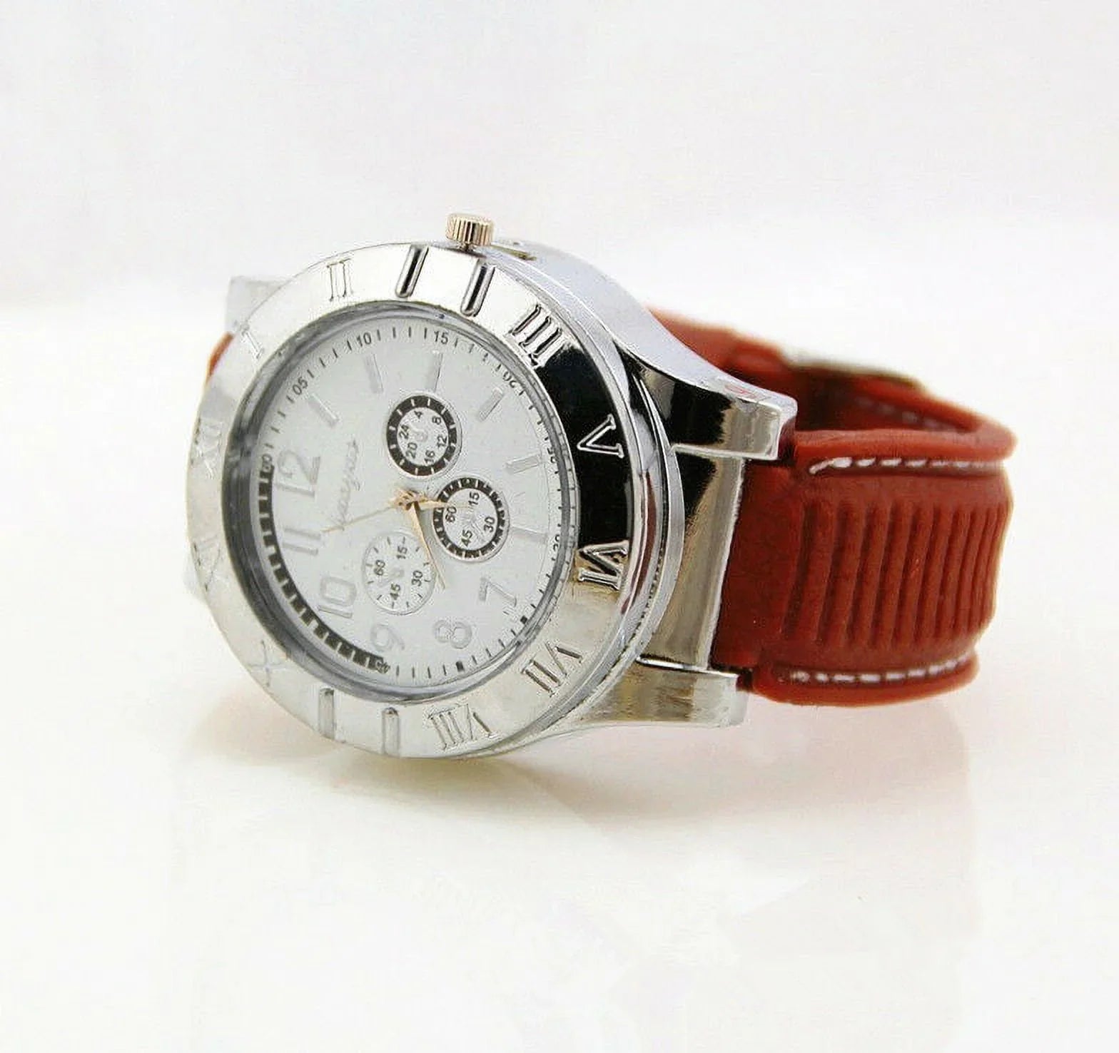 Outdoor Rechargeable Rubber Lighter USB Watch Strap Men's Windproof USB Gift Flameless Watch