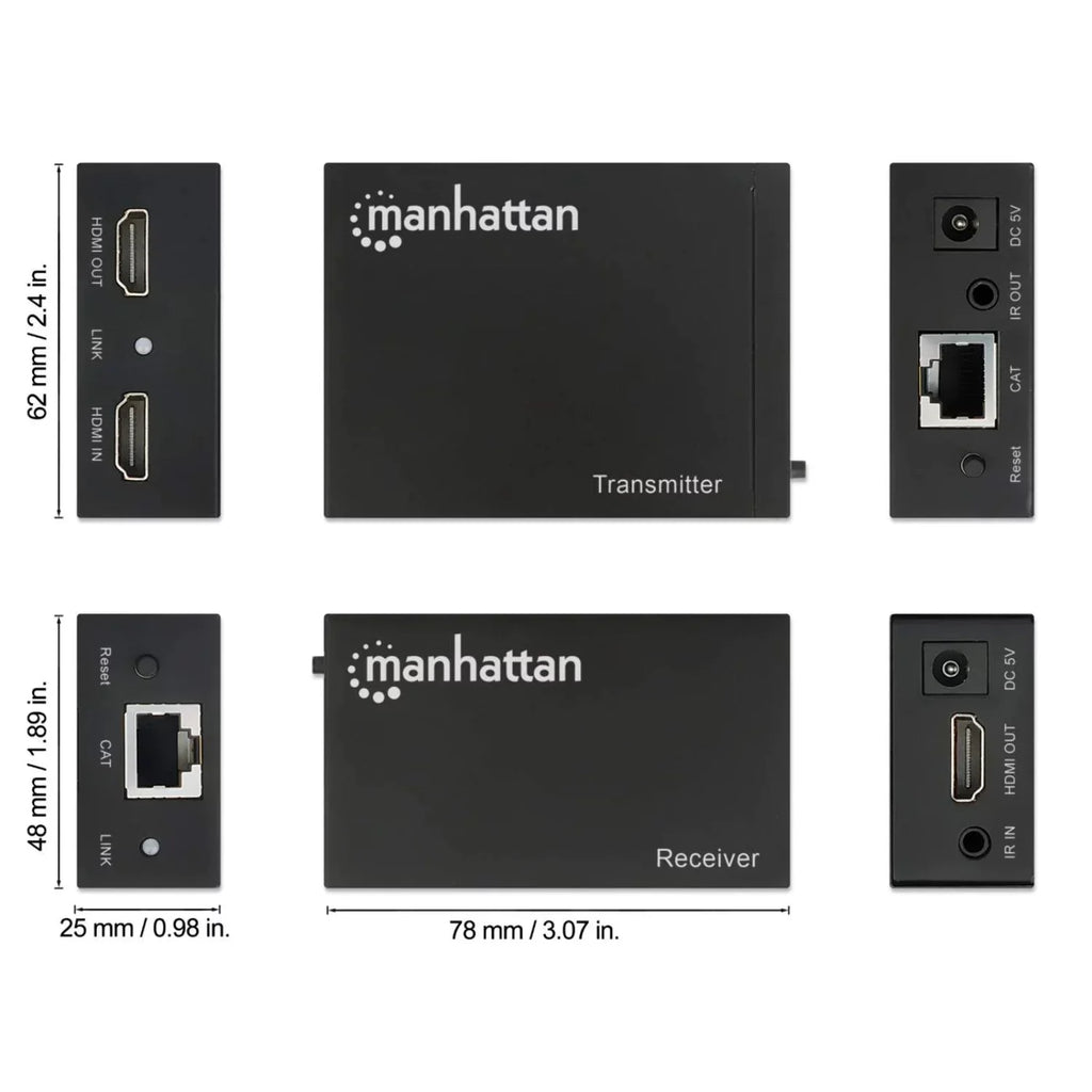over Up with IR Cat6 support 164 Extender Manhattan and Cable to 1080p HDMI Ethernet Kit ft. Single