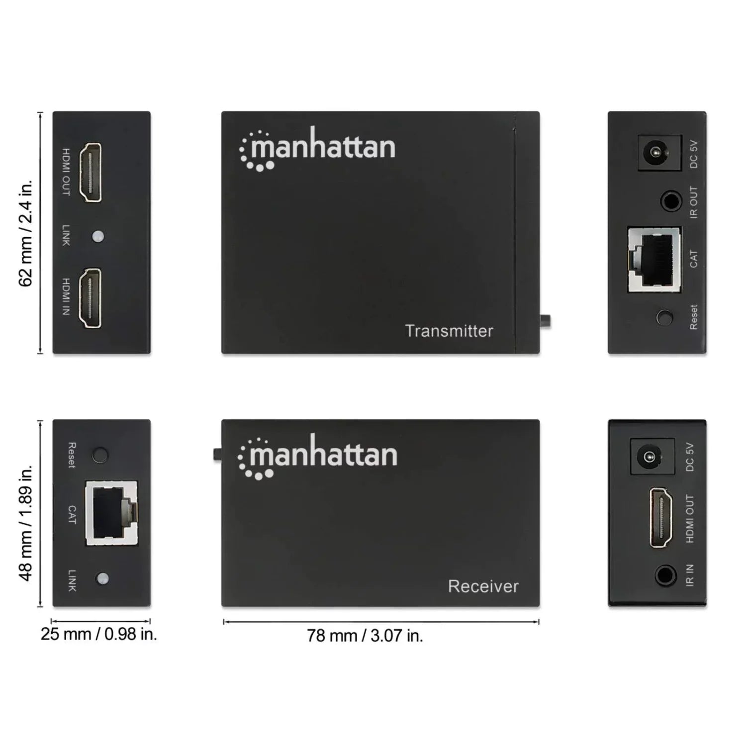 over Up with IR Cat6 support 164 Extender Manhattan and Cable to 1080p HDMI Ethernet Kit ft. Single
