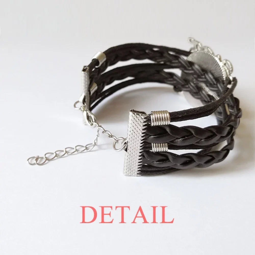 Knitting Love Accessory Heart Poker Rope Twisted Love Bracelet Jupiter 3 Wristband Leather