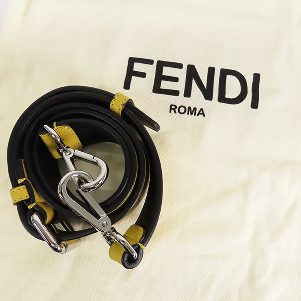 Fabric Baguette Stripes Pre-Owned Fendi Convertible Authenticated (Good) Nylon Unisex Black Satchel