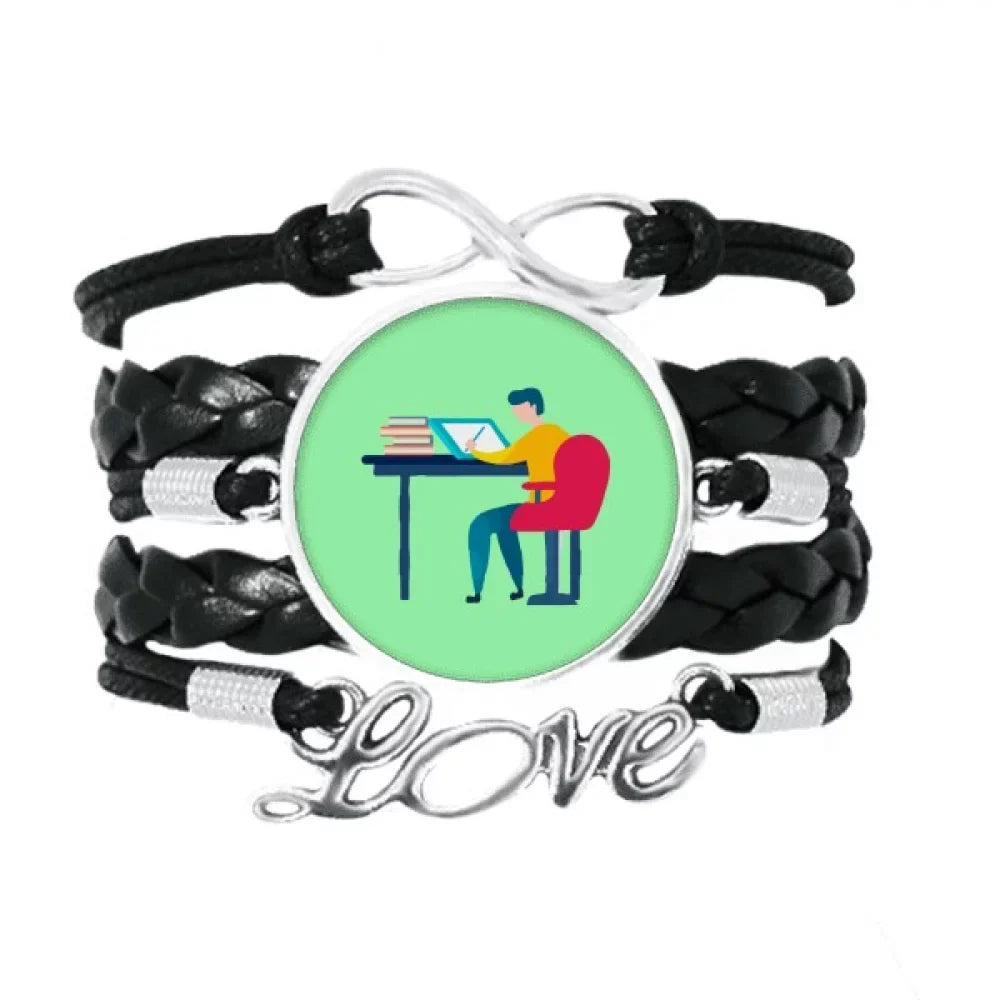 Bracelet Twisted Wristband Knitting Leather Seriously Worked Love Paint Rope Designer Accessory Hard