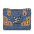 MM Louis Authenticated Leather (Good) Twist Bag Crossbody Pre-Owned Vuitton Unisex Epi Studded Blue