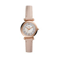 Women's Rose Gold-Tone Three-Hand, Stainless Watch, Carlie Steel Fossil ES4839 Mini