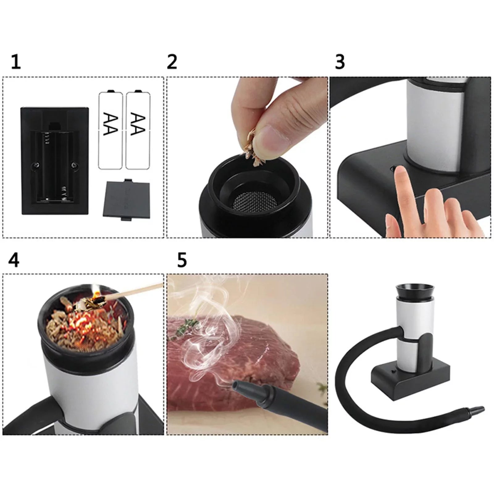 Meat Cooking , Food Food for Infuser Handheld Kitchen Smoke Cocktail , Mini BBQ Smoke Portable , Food