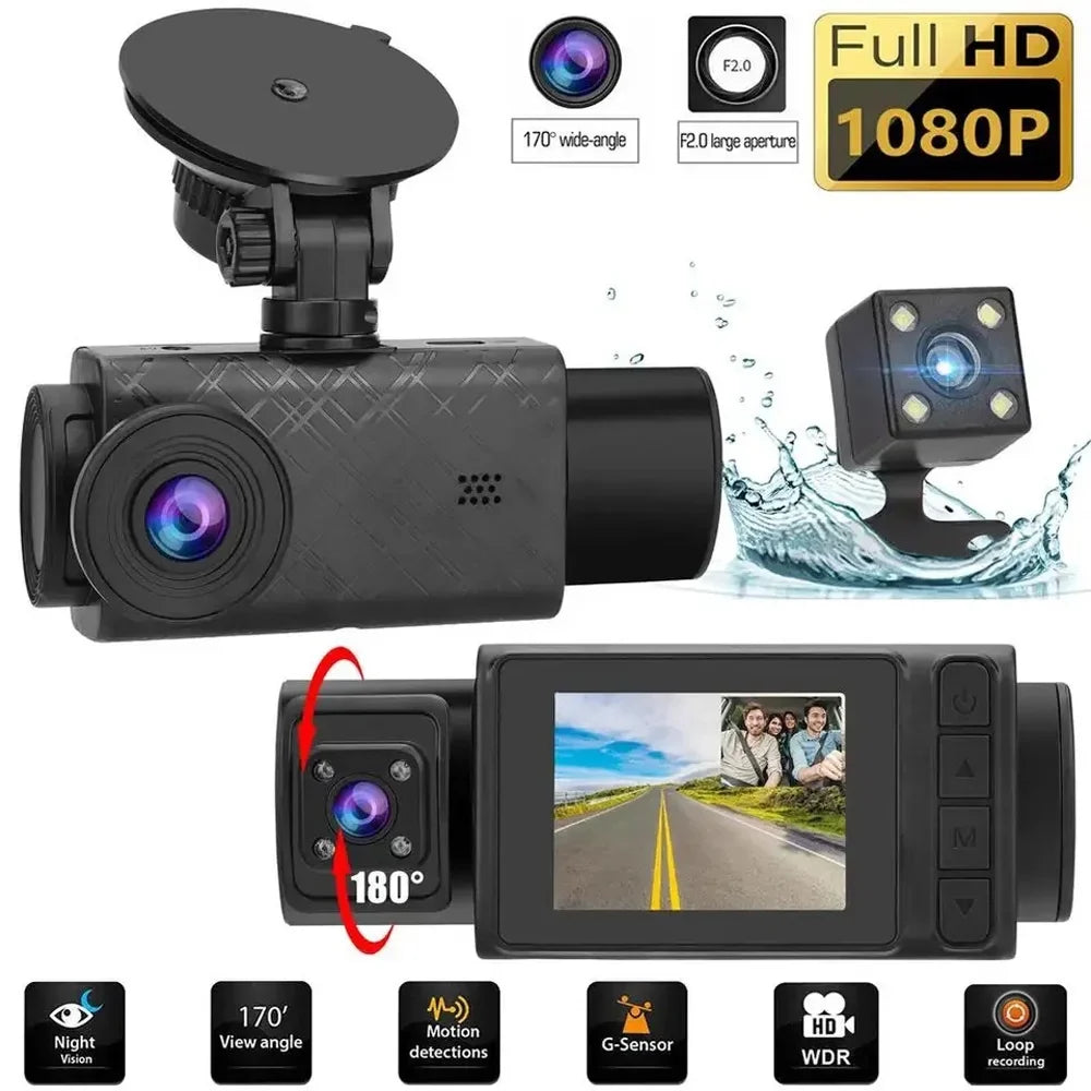 Camera Cameras Dash Recording Cam Auto Shinysix Camcorder Multi-Language Video Recorder Safety Rearview 2in Mirror Car Car Car Driving 3 Clear Recorder