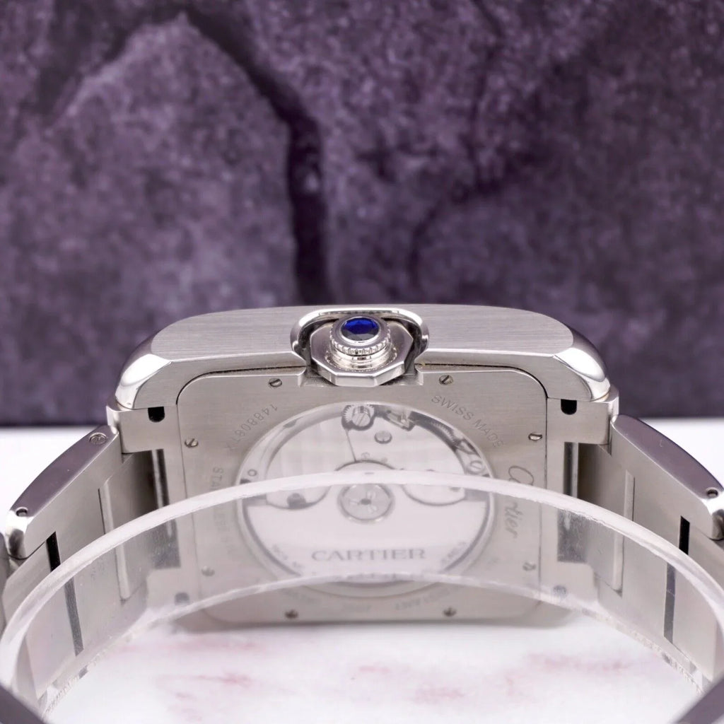 Anglaise Tank Mens 37mm Silver 49mm Cartier Watch by Steel Stainless 3507 Dial