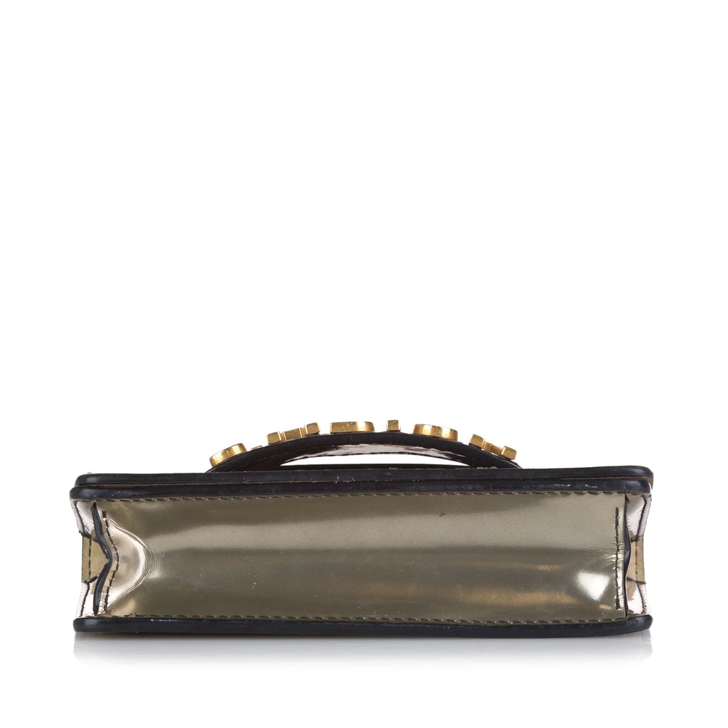Leather Chain Gray JaDior Mini Pre-Owned Shoulder Flap Calf Bag (Good) Unisex Authenticated Dior