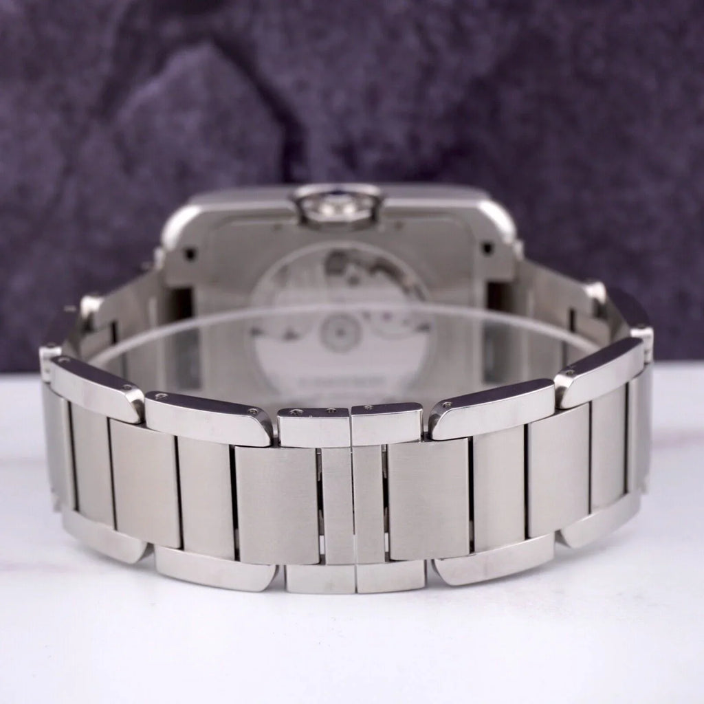 Anglaise Tank Mens 37mm Silver 49mm Cartier Watch by Steel Stainless 3507 Dial
