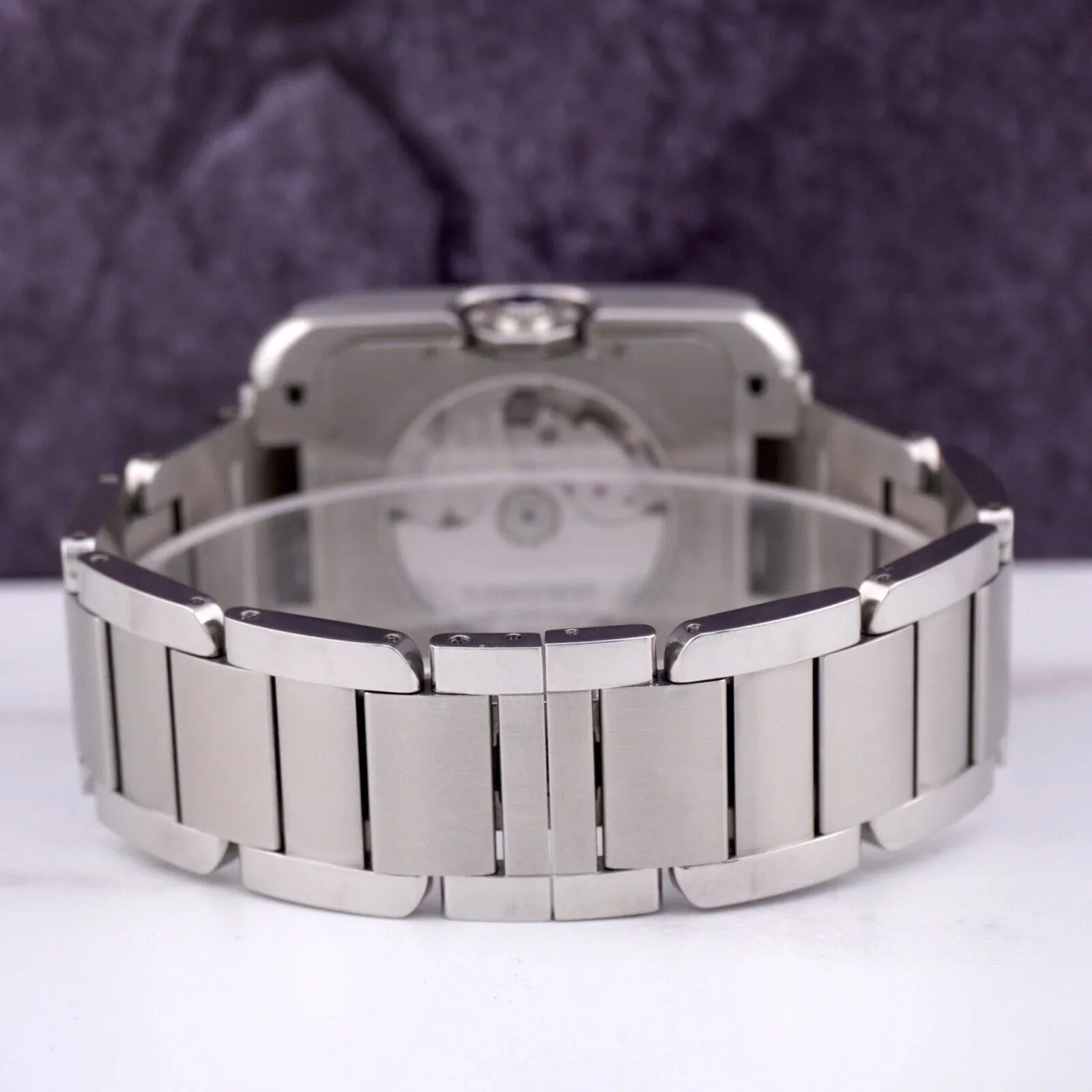 Anglaise Tank Mens 37mm Silver 49mm Cartier Watch by Steel Stainless 3507 Dial