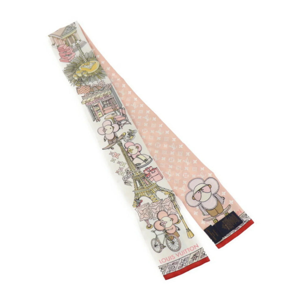 Silk Pre-Owned M77780 Multicolor Ribbon Bandeau Scarf Monogram Vivienne Seek VUITTON and Hide Vuitton New) Rose LOUIS (Like