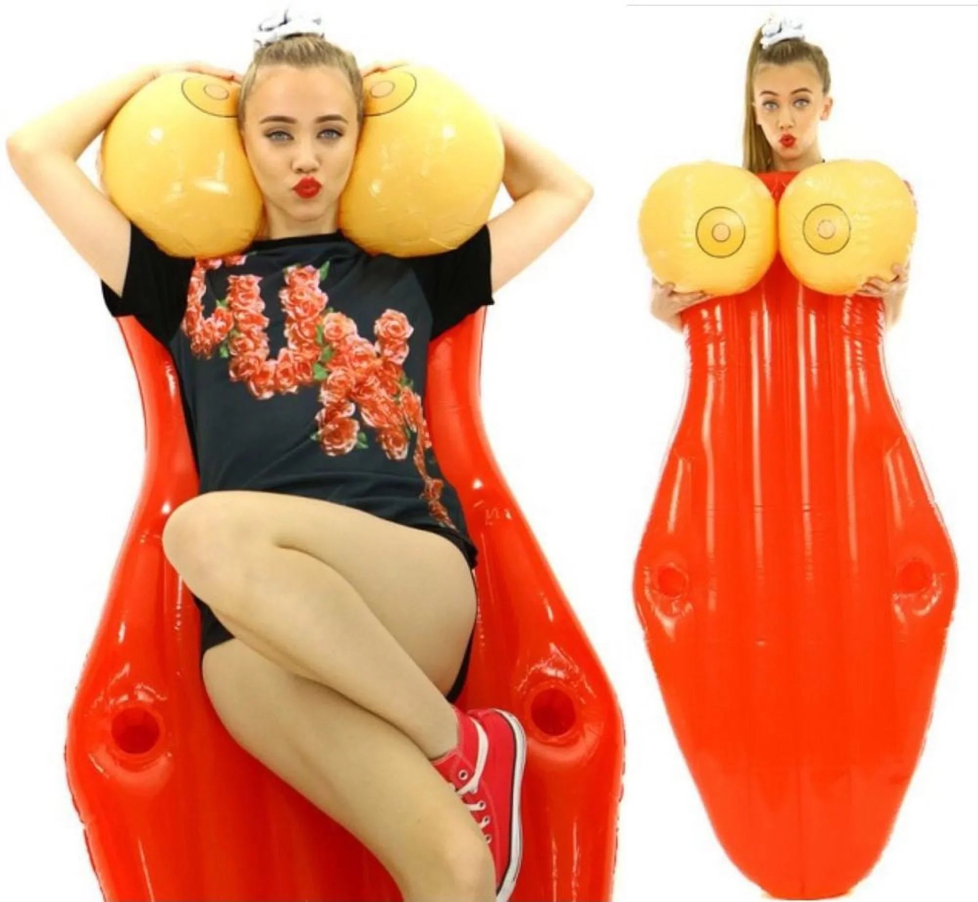BIG MOUTH FLOAT POOL CUP HOLDERS 4.5FT PARTY BACHELOR BACHELORETTE BOOBIES GIANT