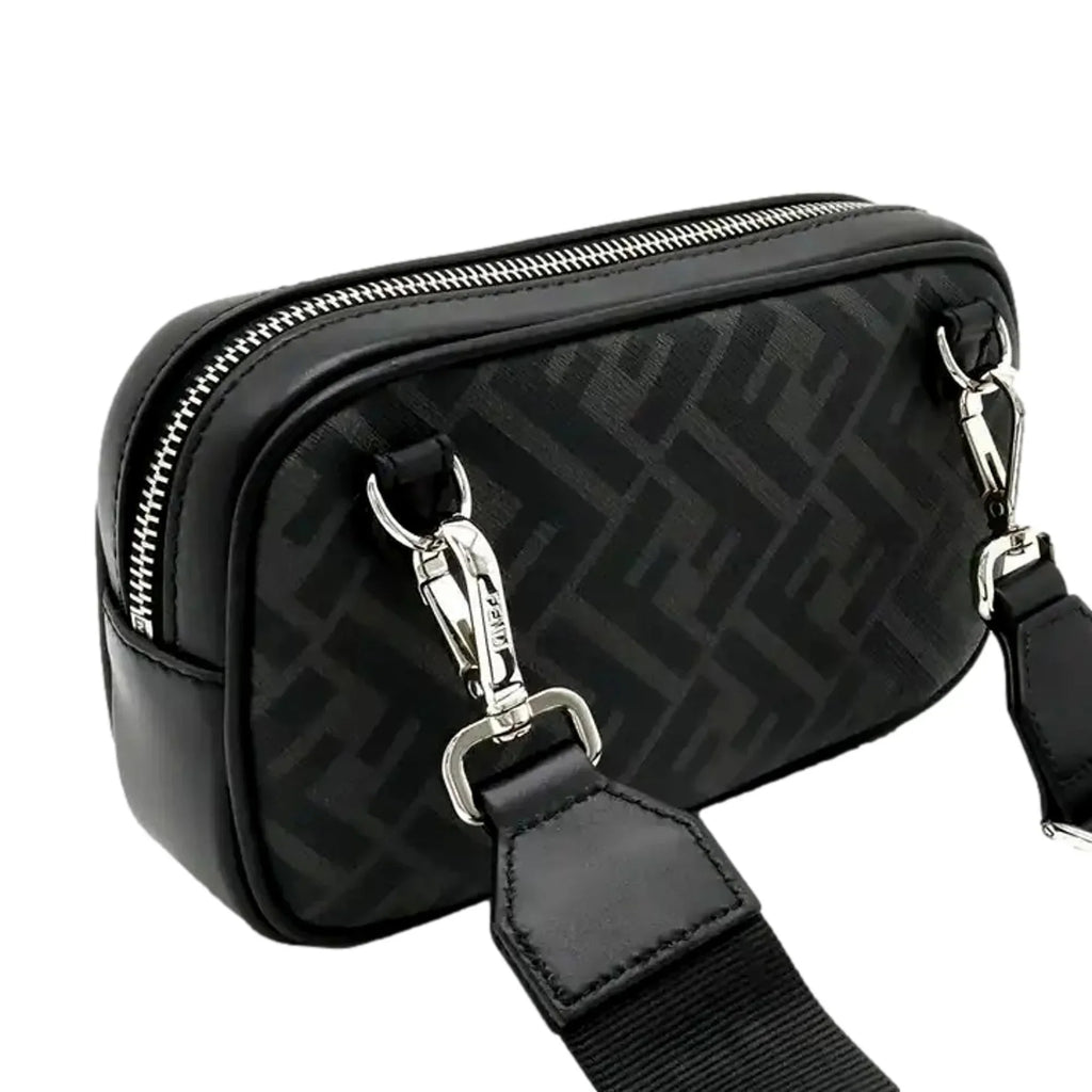 Crossbody Fendi Bag Camera Roma Zucca Black Mini Canvas