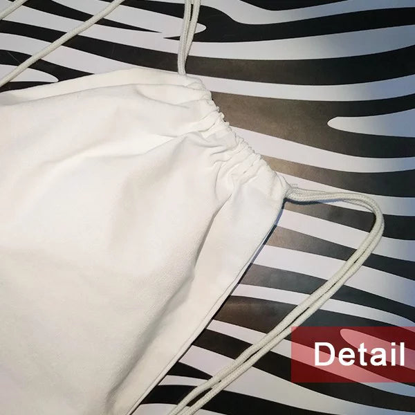 Drawstring Summer Bag Mesh Pixel Sail Canvas Backpack Shopping Reusable Life