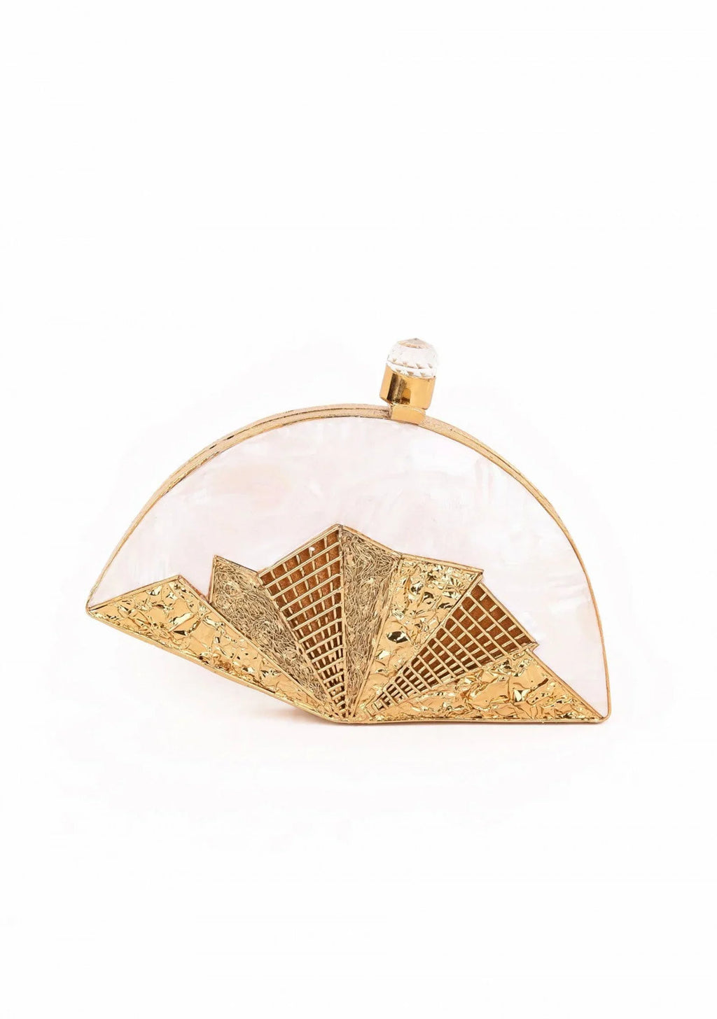 Gold Handbag Handcrafted India Wedding Craft bag for inlaid Designer Seashell Different original/natural Women Clutch