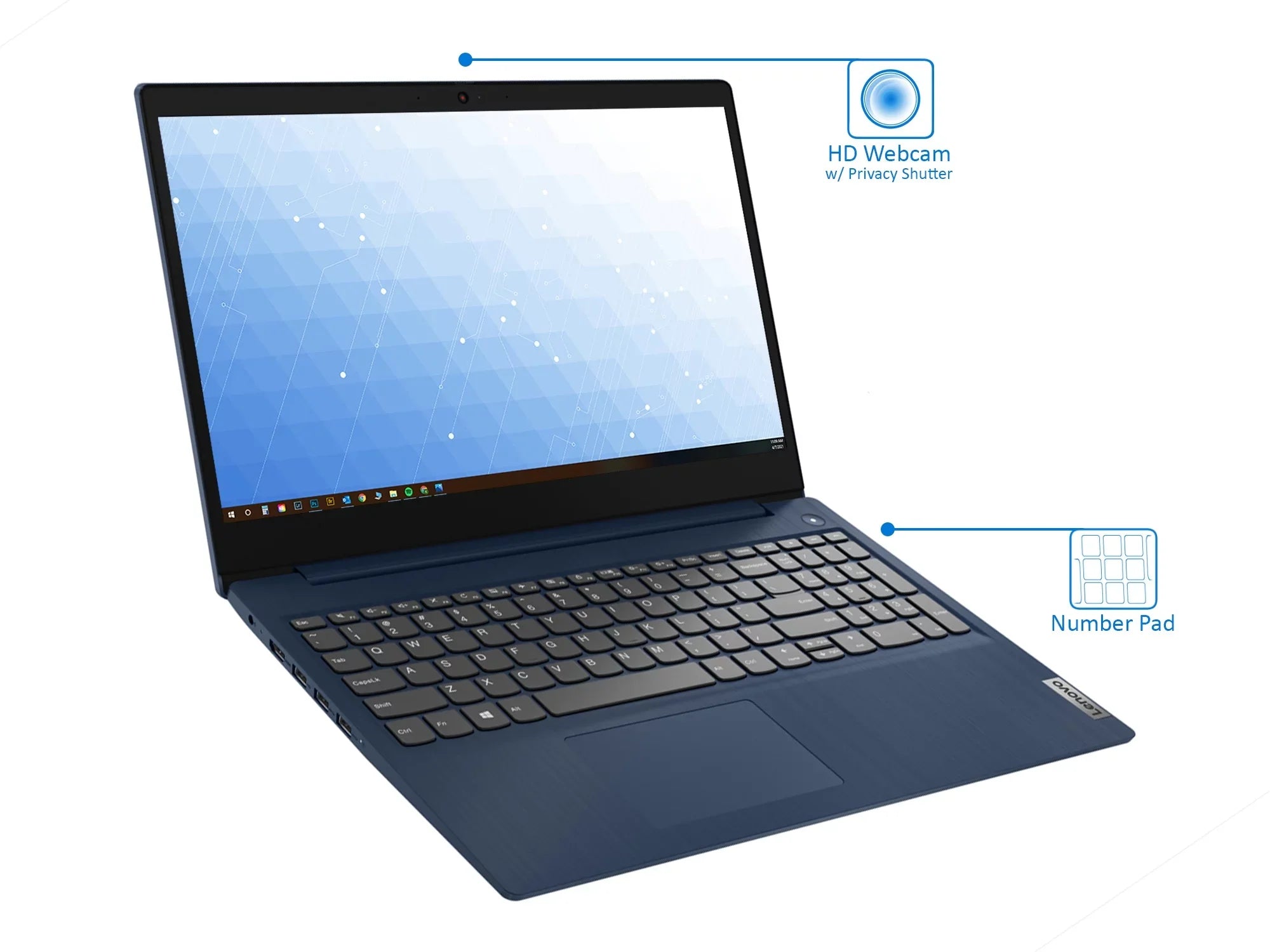 Card Bluetooth, NVMe Core Intel SSD, i3-1115G4 Windows Upto 11 S Home IdeaPad Reader, FHD Laptop, HDMI, 15.6" 256GB 3i 4.1GHz, Display, Lenovo RAM, Wi-Fi, 12GB