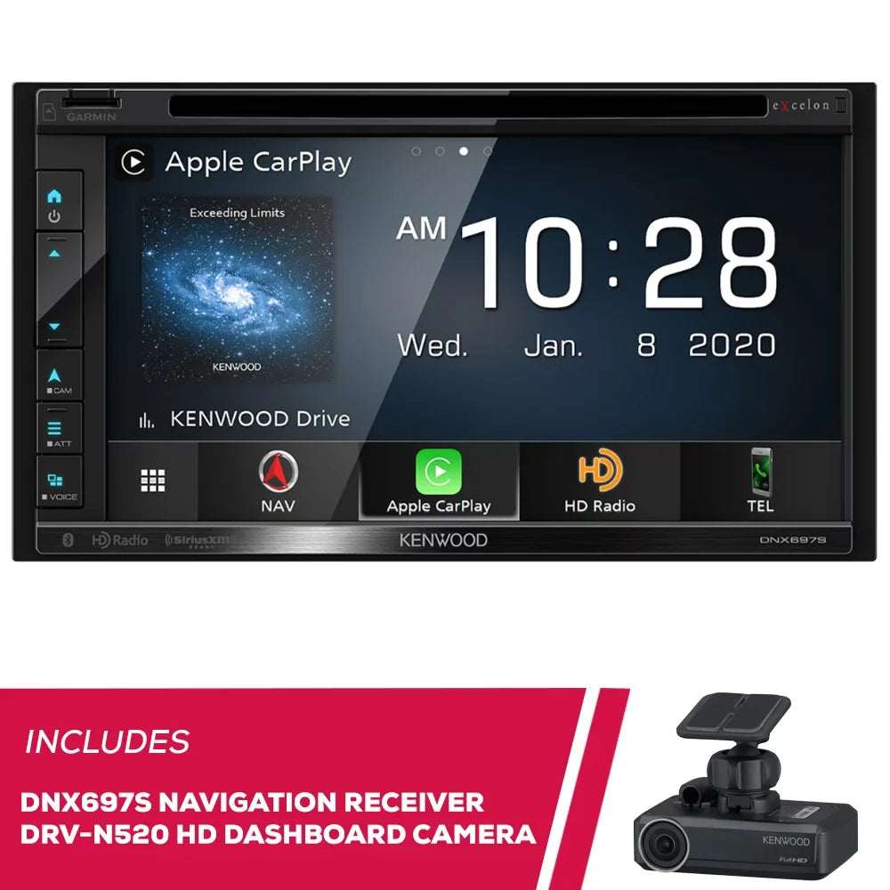 HD Dashboard DNX697S Navigation DVD 6.8" Receiver & Camera Kenwood DRV-N520 New Full