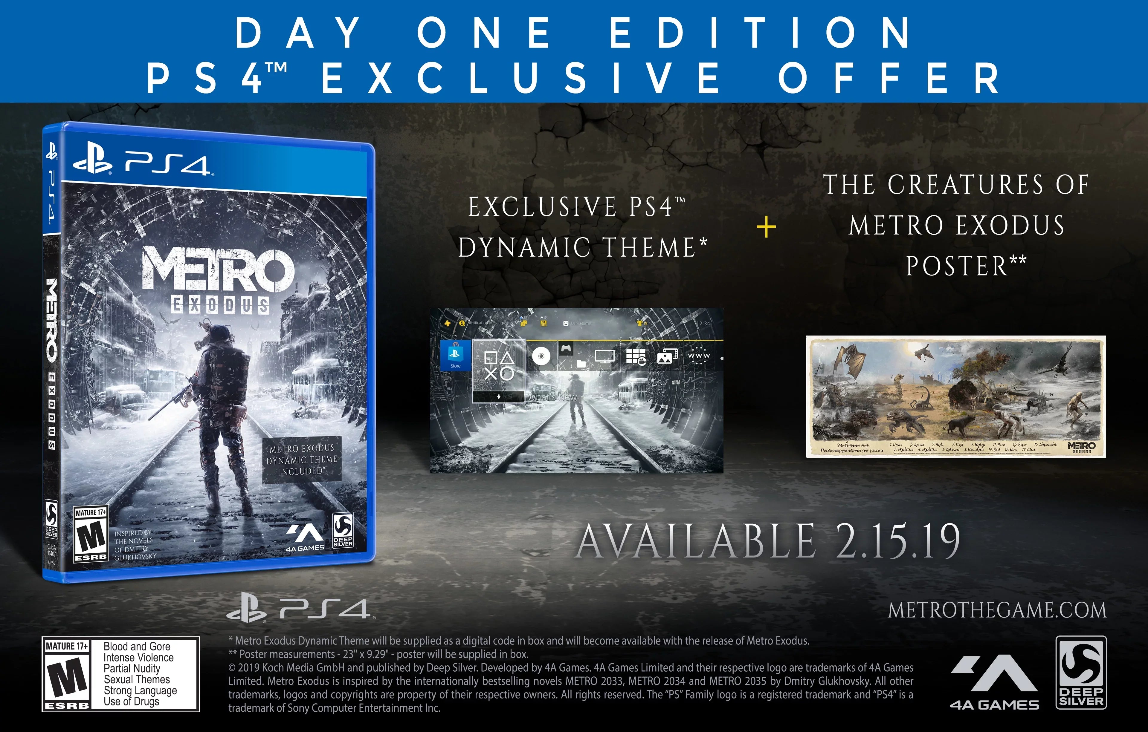 Exodus Metro PlayStation 1 Square Enix, 816819014516 Day Edition, 4,
