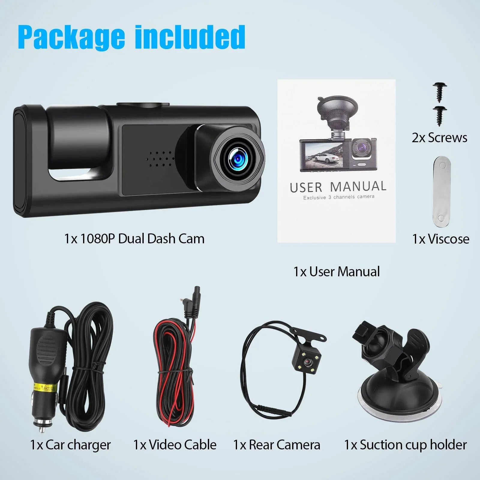 Card, Parking Front W/IR Triple Camera Vision, Night Dash W/32GB Rear Three for Monitor 1080P Loop Car HD Inside Dash and 3 TF G-Sensor, Cam Way Recording, Camera Full Cars, Dashcam Channel