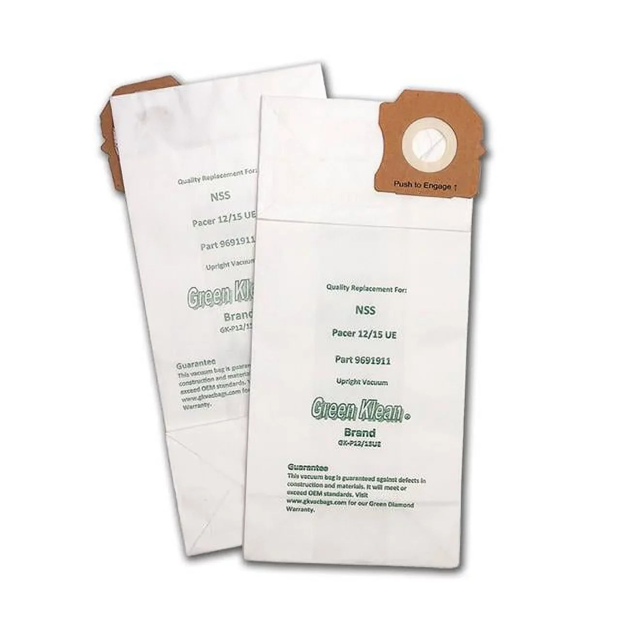 for GK-P12/15UE Replacement UE bag vacuum 12/15 Upright vacuum Green Pacer Klean NSS