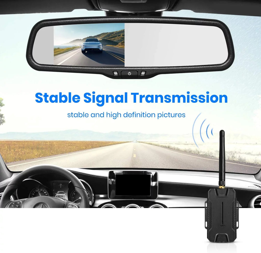 for T1400 Look OEM Monitor Mirror Waterproof Camera Camera Vision Super with View Interference, No Backup Night Car/Trucks, Up AUTO-VOX Camera Upgrade Wireless Back Rear