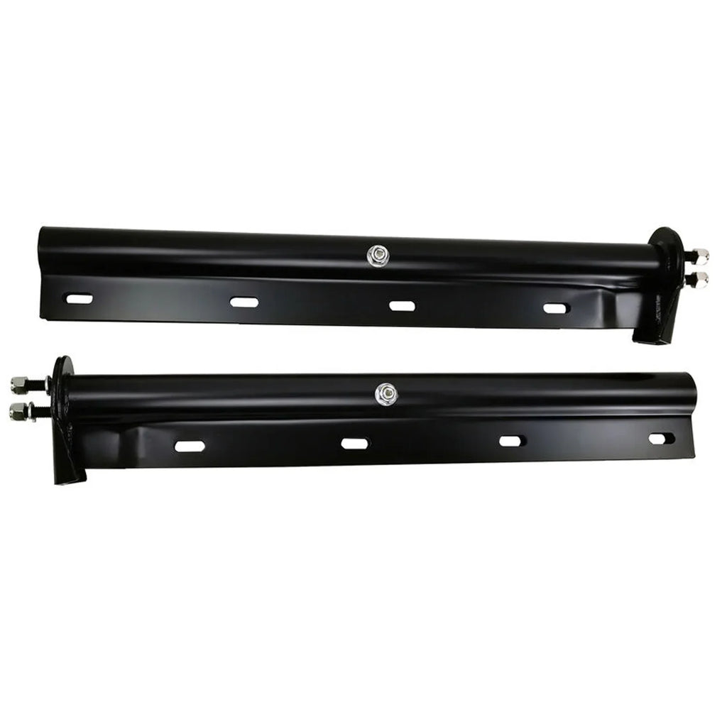 Set Spring Flap Semi Trucks 1-1/8" Bracket Bolt Holder Black Mud Straight Hanger Spacing POWERWORKS Loaded Mudflap for 30" Length