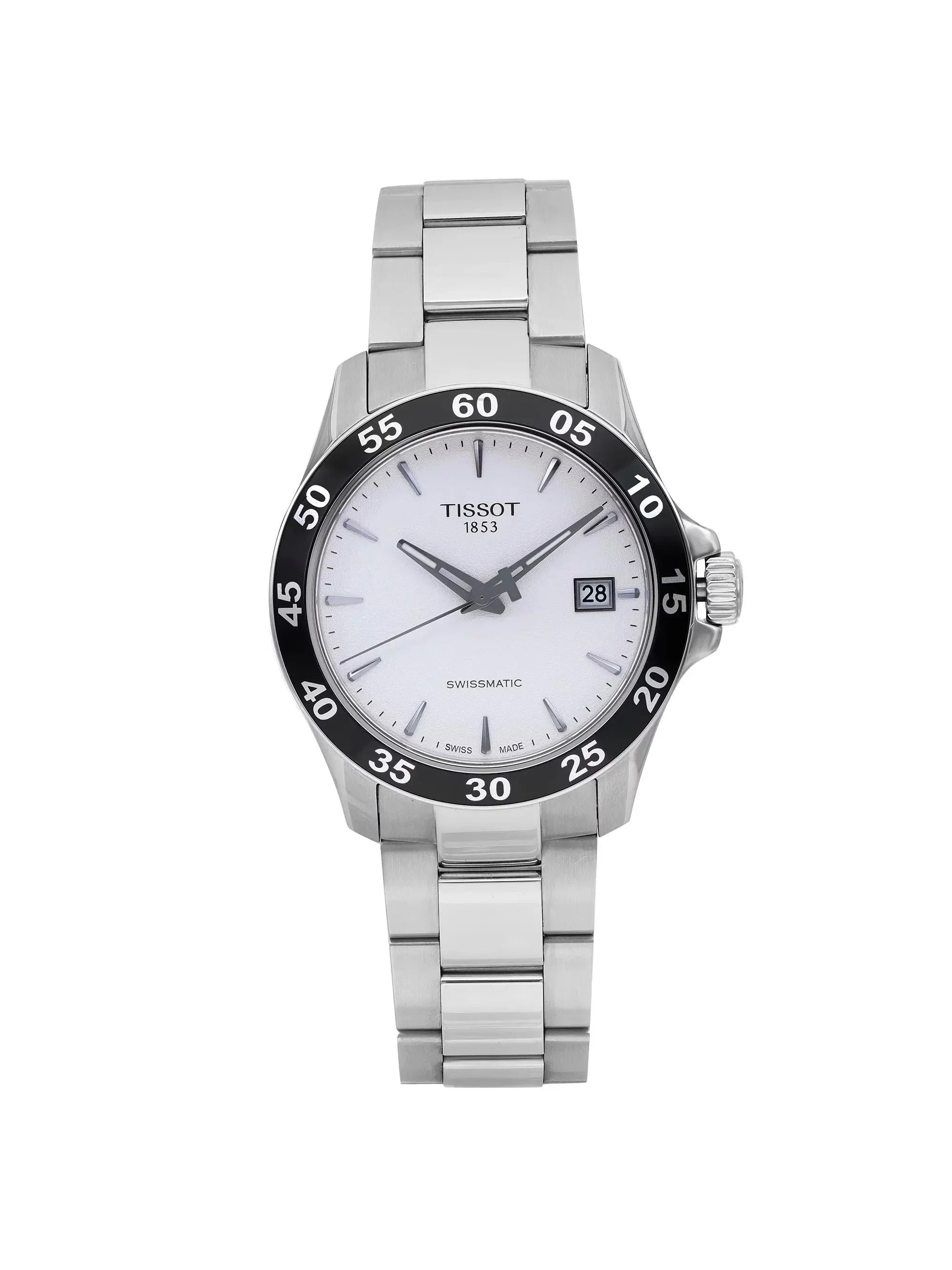 Silver Watch Tissot Men Swissmatic V8 Steel T106.407.11.031.00 Dial Automatic