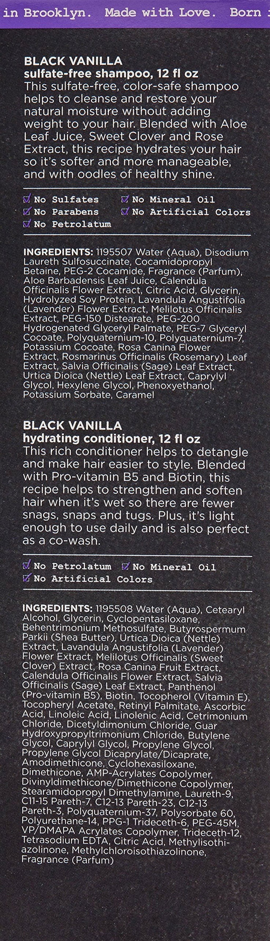 Hair Free Shampoo Vanilla & Shampoo Hair Dull Daughter Sulfate Conditioner Black and Conditioner Hair, May Shine Moisture Dry and (Packaging Hydrating Carol?s Set and Vary) For