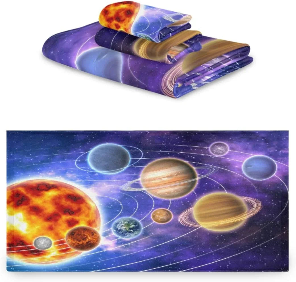 Planets 1 1 1 Coolnut 3 System Solar Towels & Absorbent, Towels Bath Hand Set, cloth Piece Towels, Quick-Drying and Wash Washcloths