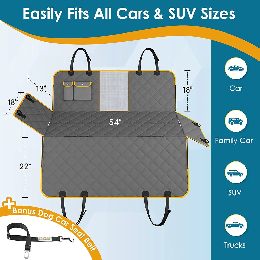 Seat Dog Seat Waterproof Trucks for Nonslip for Dog Belt Car Scratchproof Covers Hammock & – Front PAWBEE – Cover & Bonus Car – with Covers Window Car for SUV, Seat Dogs Dogs Seat Mesh Car Cars with