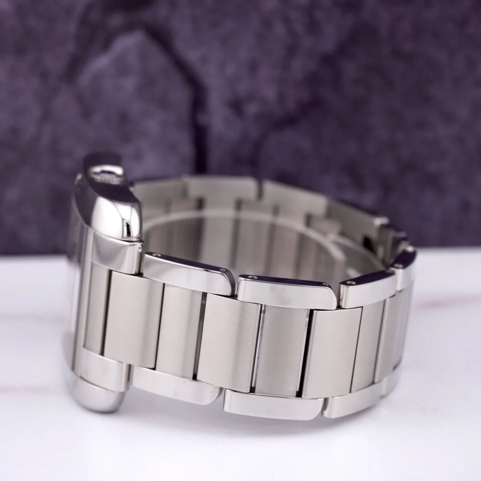 Anglaise Tank Mens 37mm Silver 49mm Cartier Watch by Steel Stainless 3507 Dial