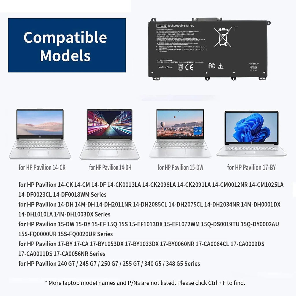 G7 14-CE 240 14-CK Laptop 245 for 15-CS HT03XL y HP Pavilion L11119-855 14-CK0061ST 14-CK0001LA 14-DQ 41.7Wh