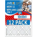 Filters FILTERS 1000, by Pack Rating, Air Comparable MERV MPR 11 USA 7 Furnace Filter AIRX CLEAN of - WICKED to 12x12x1 & FPR in AIR. Made 1200 12 MPR