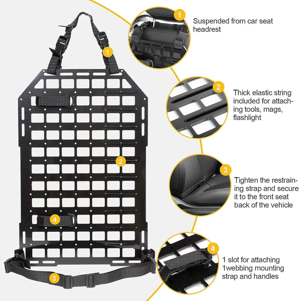 Rigid Vehicles Seat Truck Molle for Panel Storage Universal 21.3"*14.2" Seat Back Car 2x Organizer Back Tactical Organizer
