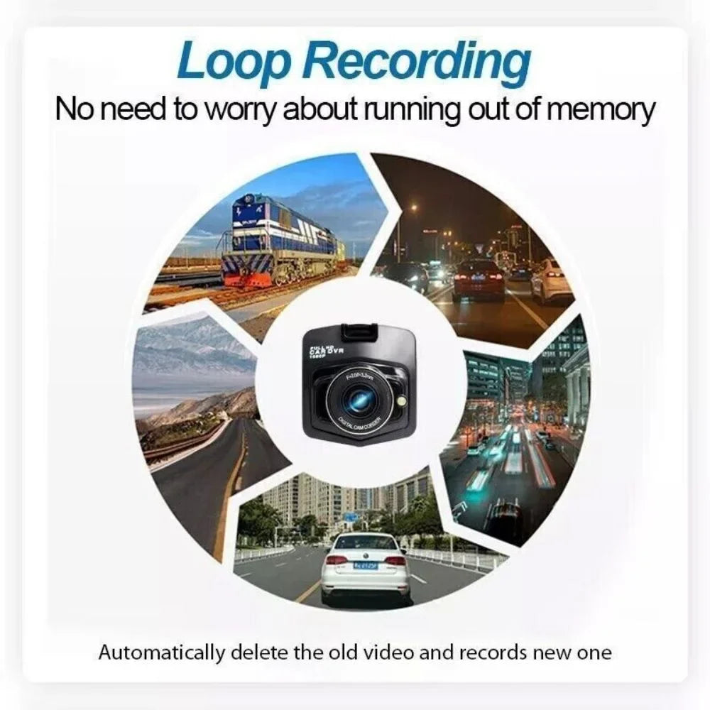 DVR or Night 1080P Dash 2.4'' G-sensor Full Car Vision Camera Rear Front Cam HD