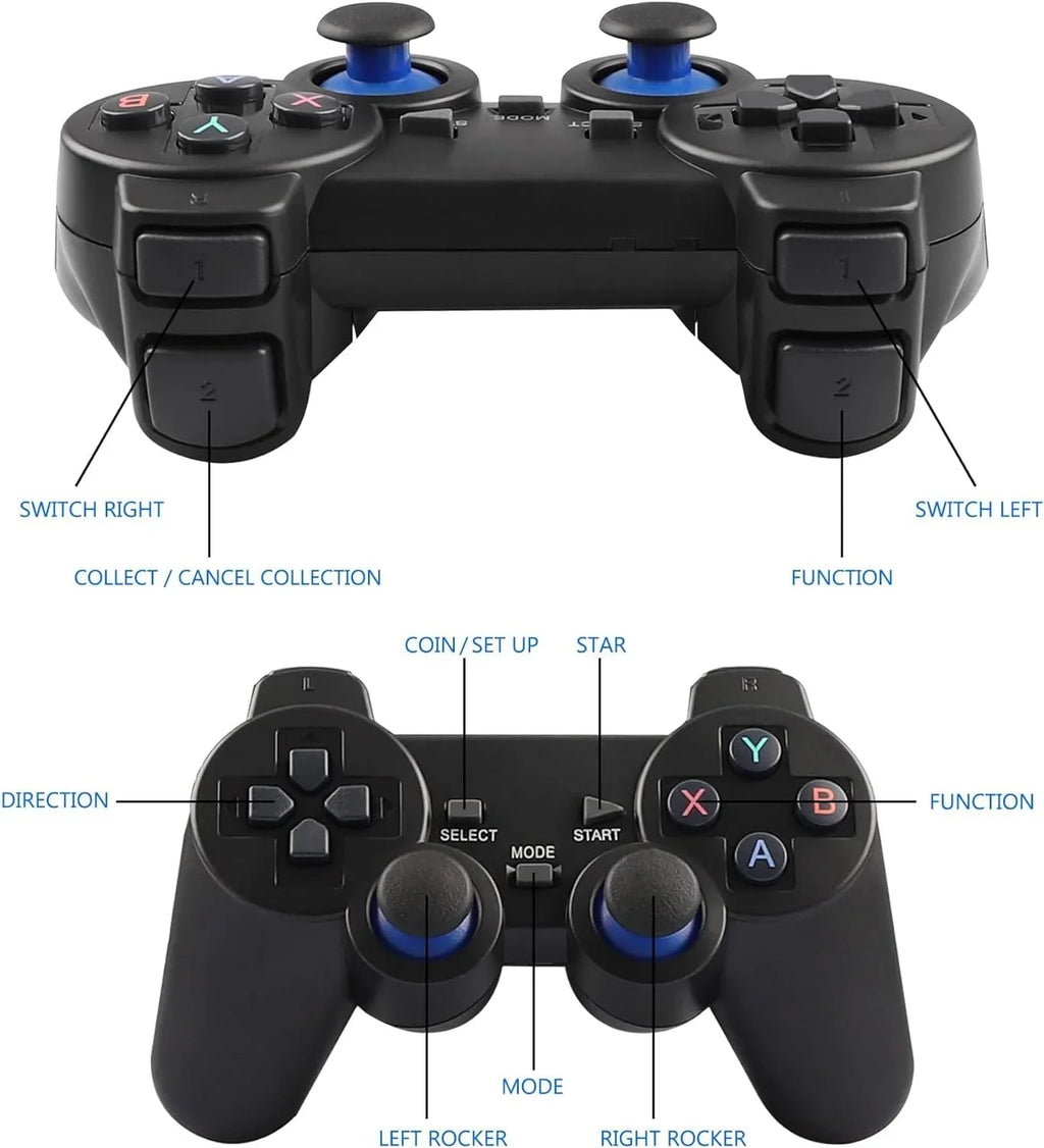 Game (64G) Wireless Retro Built Video Retro 9 Output Plug HD Play Emulators, in Console and 10000+ Stick,Wireless with Stick Game Game 2.4GHz 4K Games, Controllers