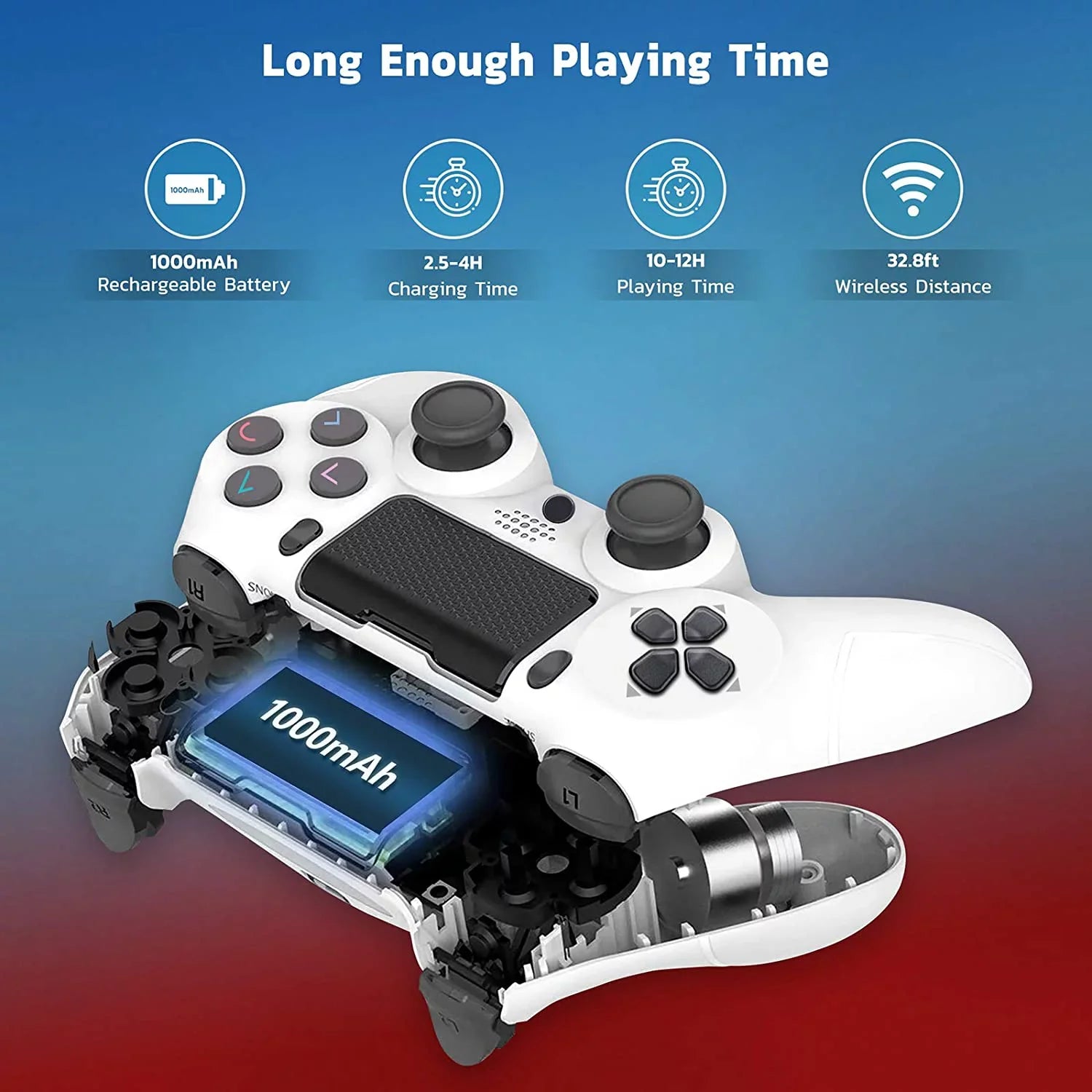 BlueTooth (White) with 1,000 Plus Battery/Built-In Speaker/Gyro/Remote PRO Compatible Samsung Wireless Controller Galaxy Slim Ultra GamePad S21