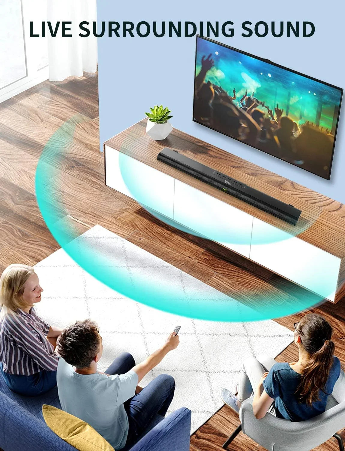 Bar S5 Built-in TV, for Subwoofer, Box Speaker 2.0Ch Sound Bluetooth 5.0 Open -Black Vmai