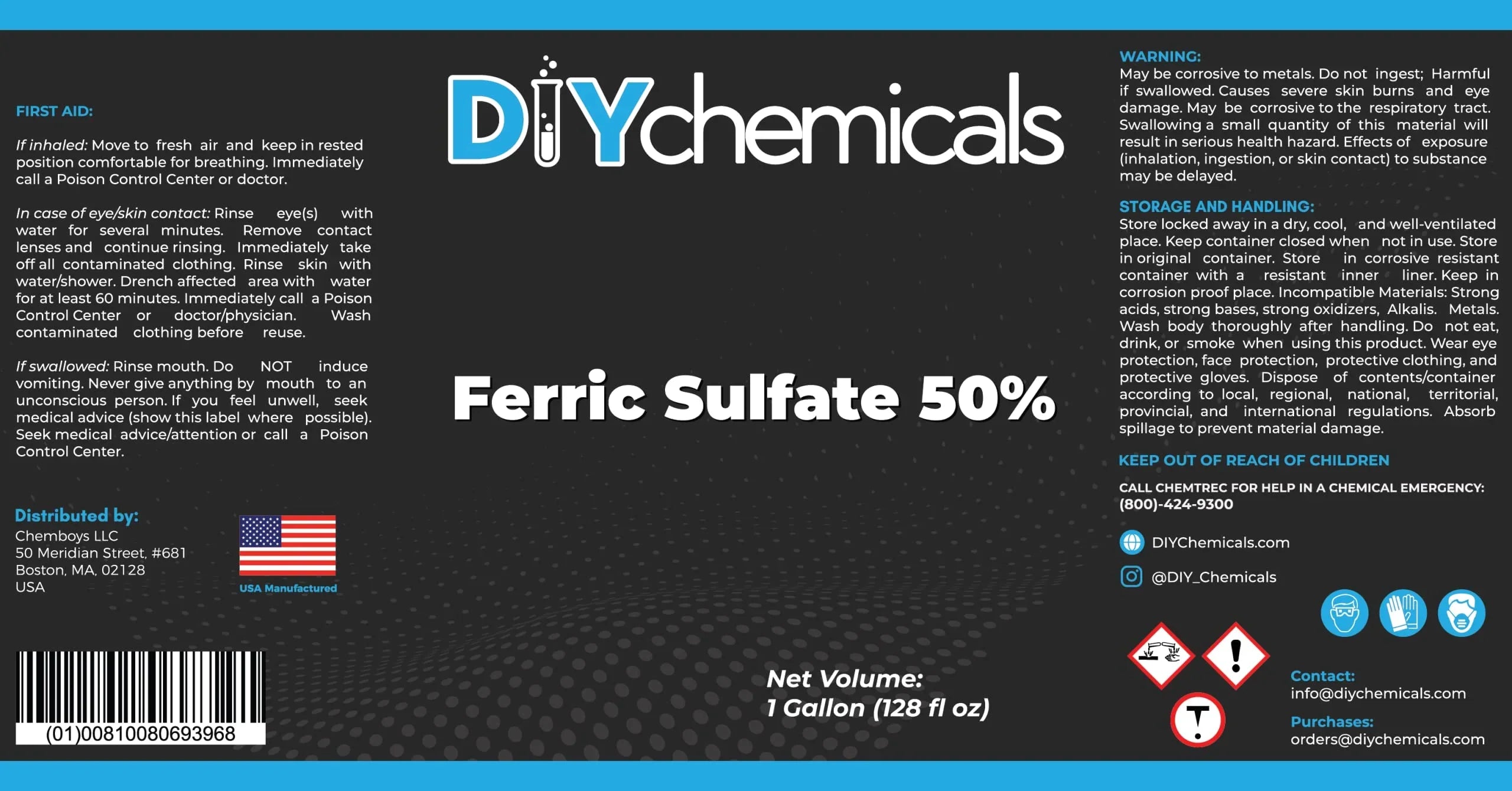 '- in (1Quart) Air Treatment Clarification 50% USA and and Made Dissolved Ferric DiyChemicals Waste Flotation Sulfate Water -