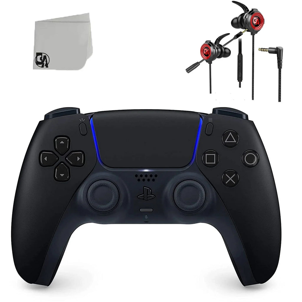 Black For Dual Bundle Sense BOLT AXTION PS5 Wired Sony Controller Like + New Console Gaming Earbuds