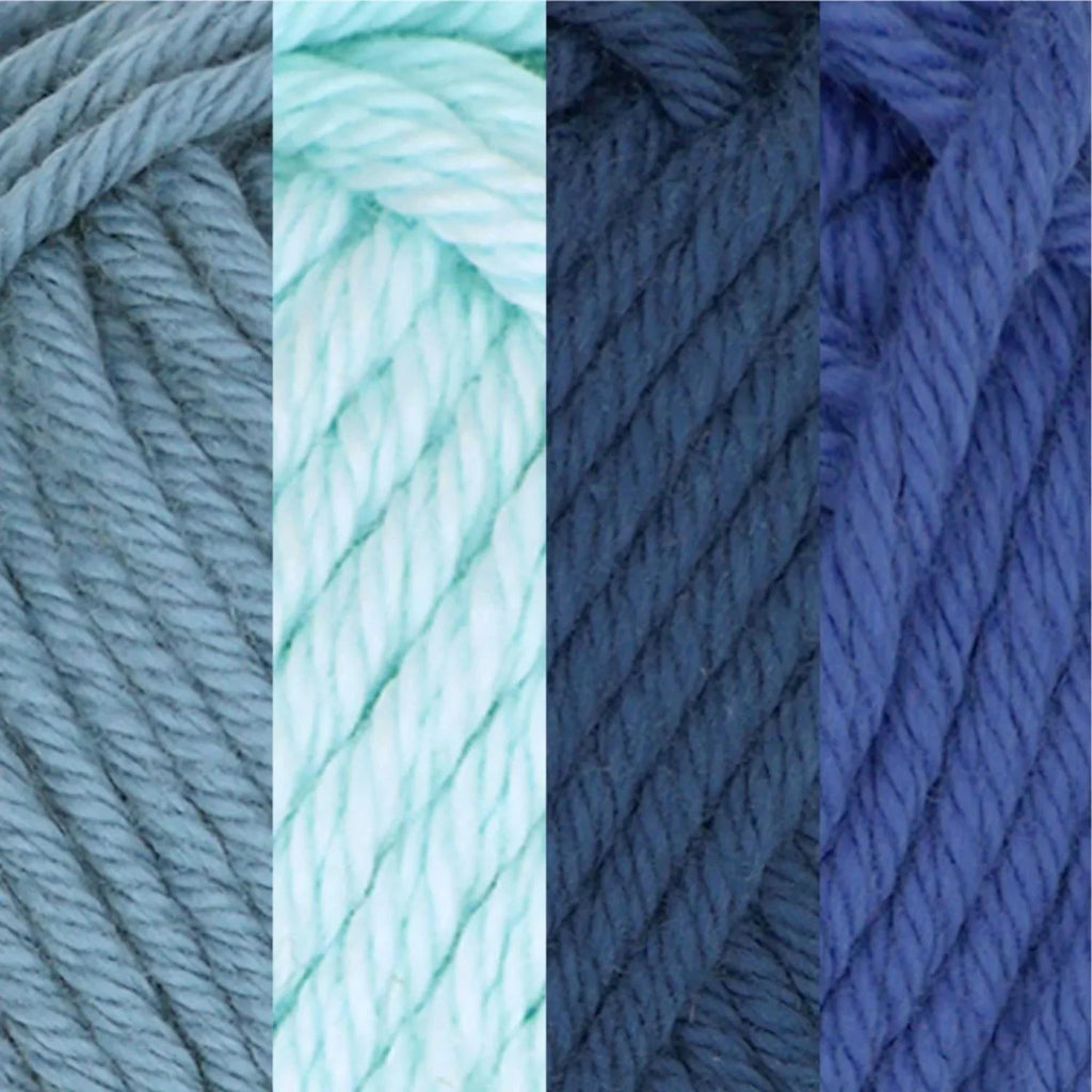 Blue Daity Jubileeyar - Light Worsted Yar Weight - Of 4 100G/Skei Cotto - Shades Skeis -