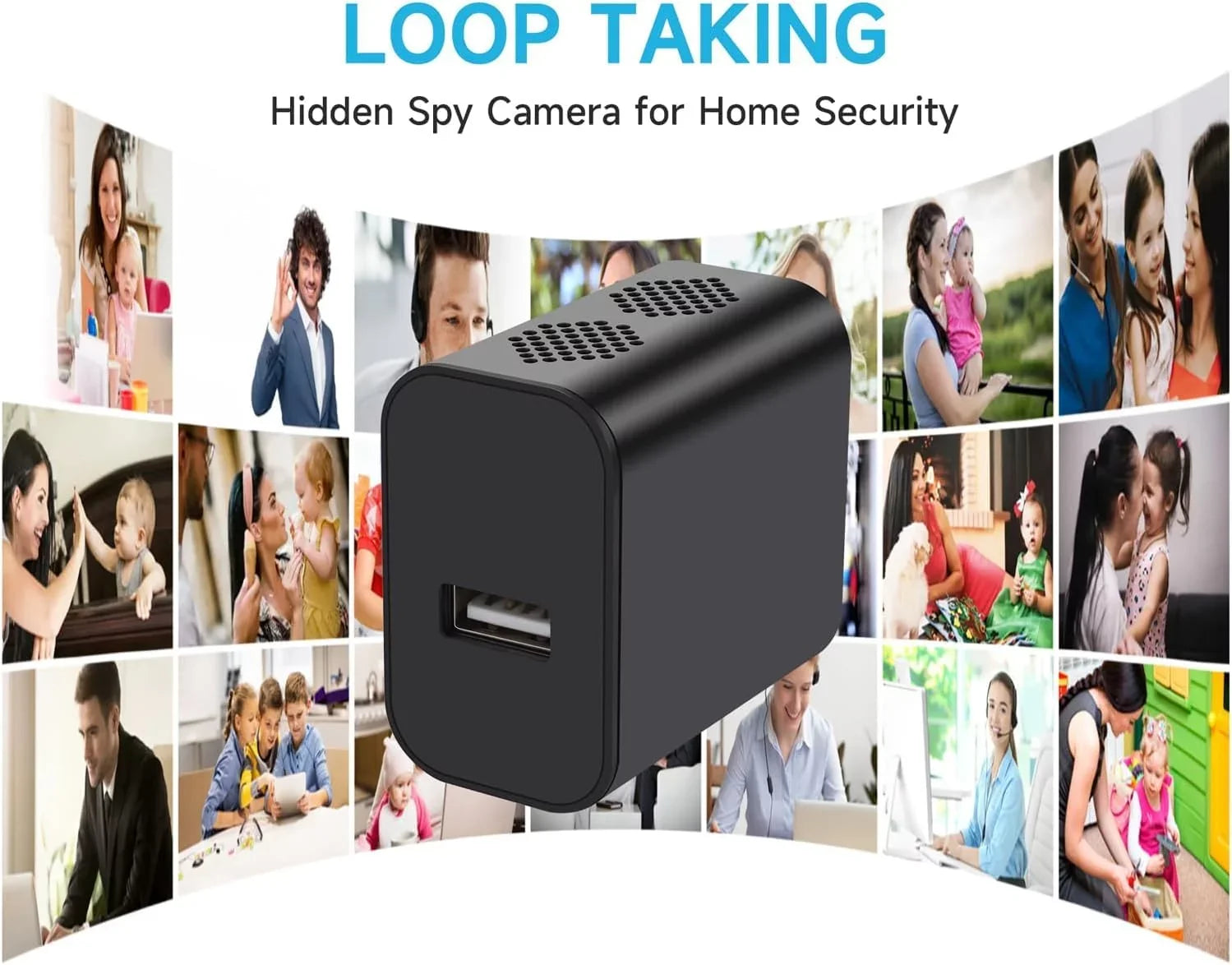 Cam 64GB Vision Night Motion Detection,Nanny Home 1080P with Camera Camera and Portable