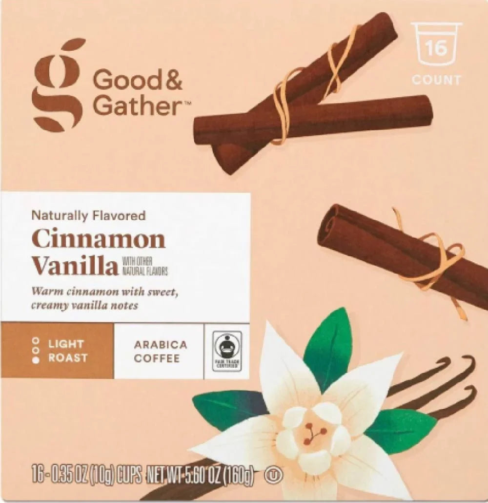 Pods Vanilla, Gather Vanilla Salted Cinnamon Flavored Single Coffee Count(Pack 4) of Toasted Flavors Brulee 4 Good and and of Bean Almond Certified,16 Caramel, Fair Serve Carmel Trade Bundle Naturally
