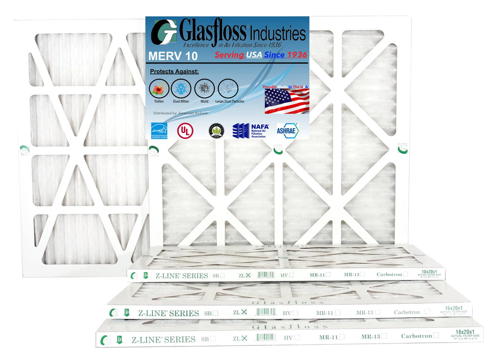 Size: Furnace (Actual 10 - 17.5 inch) 21.5x7/8 USA Made Filter in MERV x 18x22x1 Glasfloss -Qty:6 - Air -