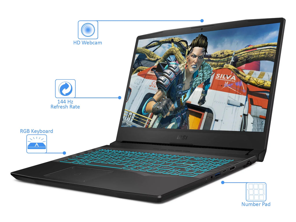 Home Wi-Fi, i7-11800H 15.6" Core Upto NVIDIA RTX HDMI, Intel 144Hz 32GB FHD 3050, Laptop, 10 2TB RAM, Gaming Display, SSD, GeForce NVMe 4.6GHz, MSI Bluetooth, Crosshair Windows