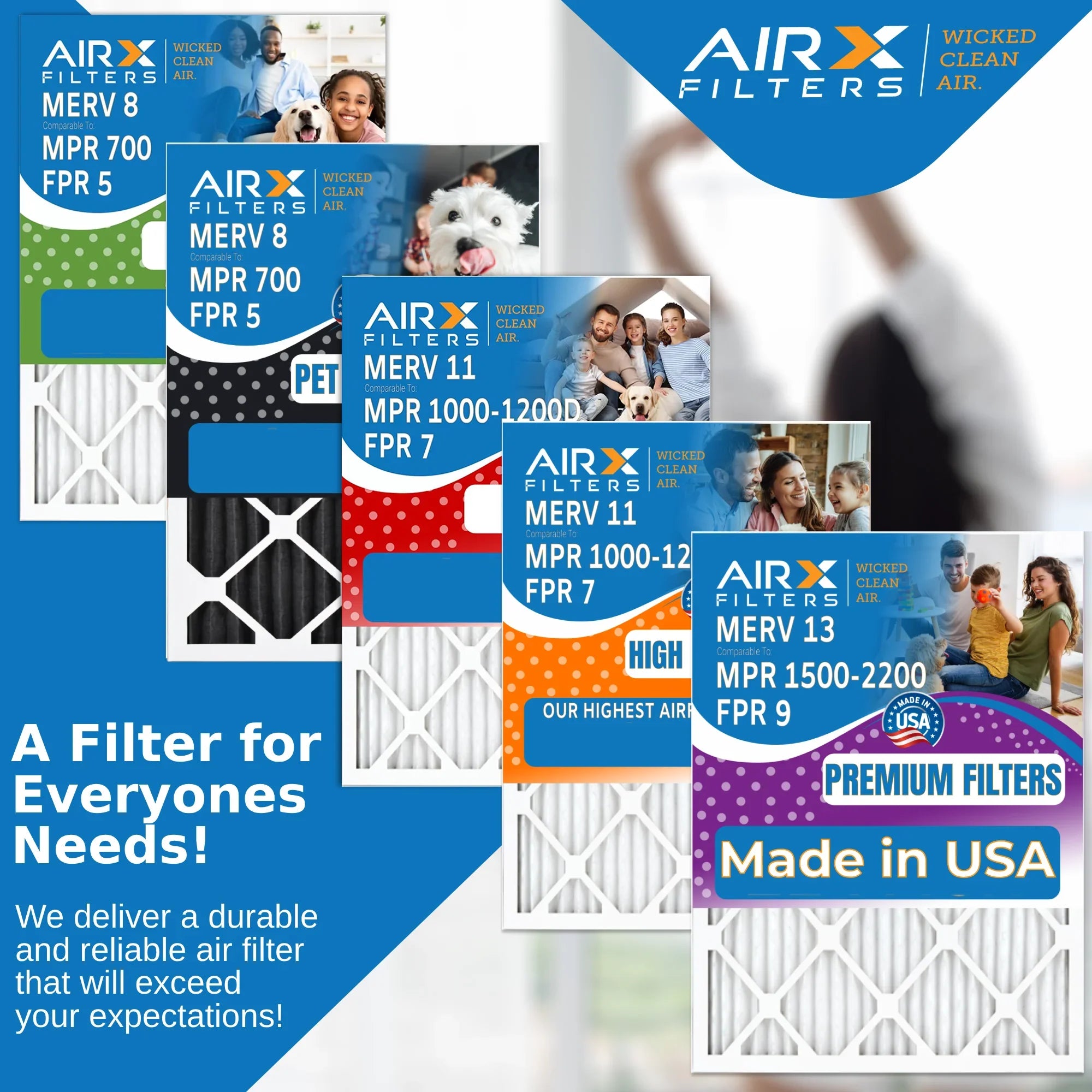 by 7 MPR Premium & WICKED 11 MERV USA Furnace Pack MPR 1200 6 HVAC Conditioner Air 24x24x2 AIRX Filters Comparable Pleated Made CLEAN Electrostatic to 1000, FILTERS Air FPR AIR. 24x24x2 Filter Filter