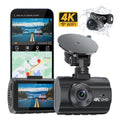 Angle, Rear, Cam G-Sensor,Black Dash WiFi Vision,Parking Car Screen, Mode, Dashcam and with WDR, GPS,4K+1080P LCD Night Front 170° Dash Wide 2" 4K Camera,