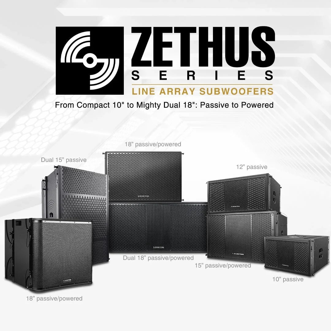 Line (ZETHUS-210S) Sound 1200W Array ZETHUS Subwoofer Series 2X12" Town